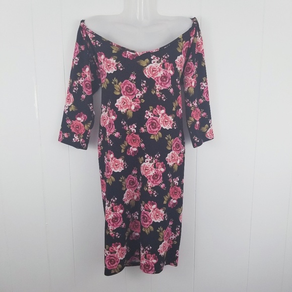 Dresses & Skirts - Floral Off The Shoulders Bodycon Dress